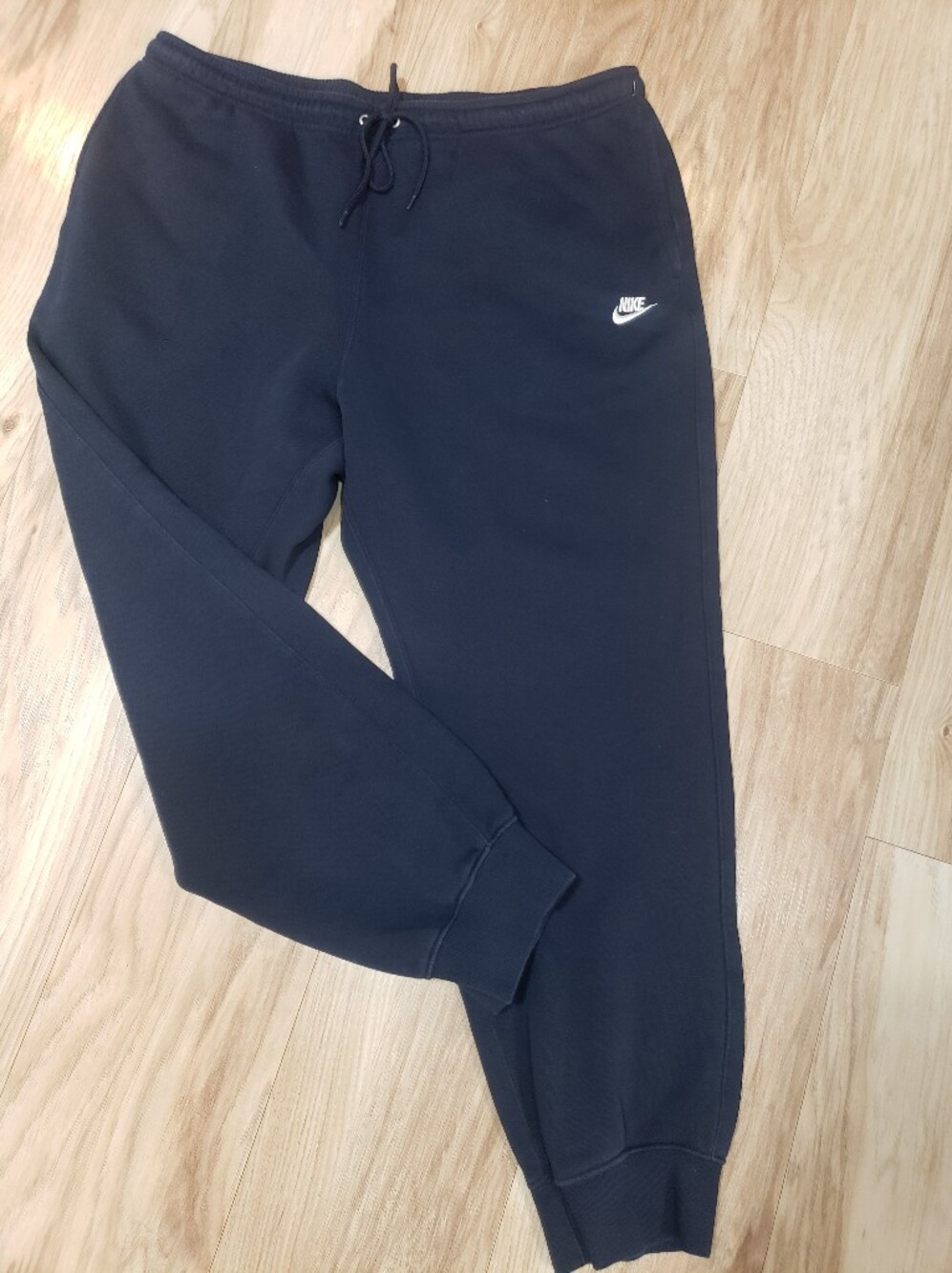 Nike Men XL navy Blue Joggers Drawstring Waist Snap Pocket On Back